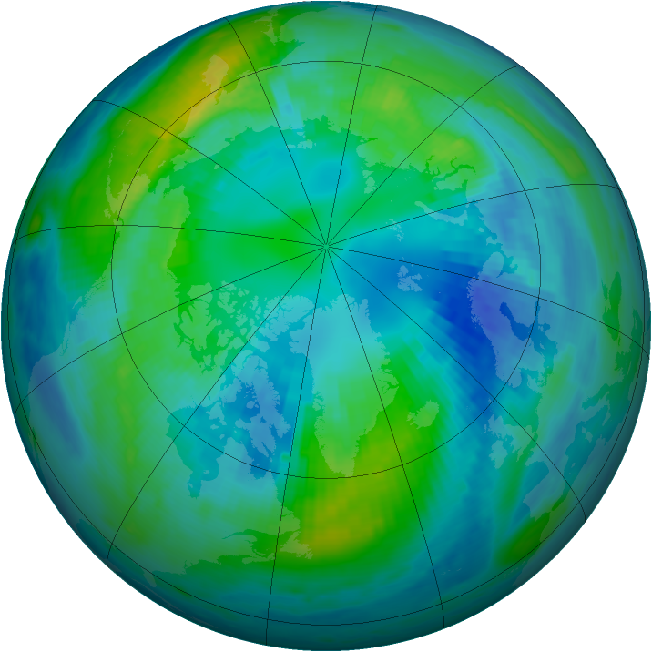 Arctic ozone map for 16 October 1988